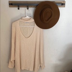 V-neck open neck sweater